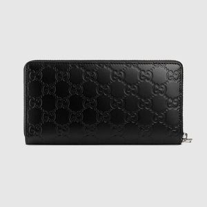 Gucci Signature Zip Around Black Wallet